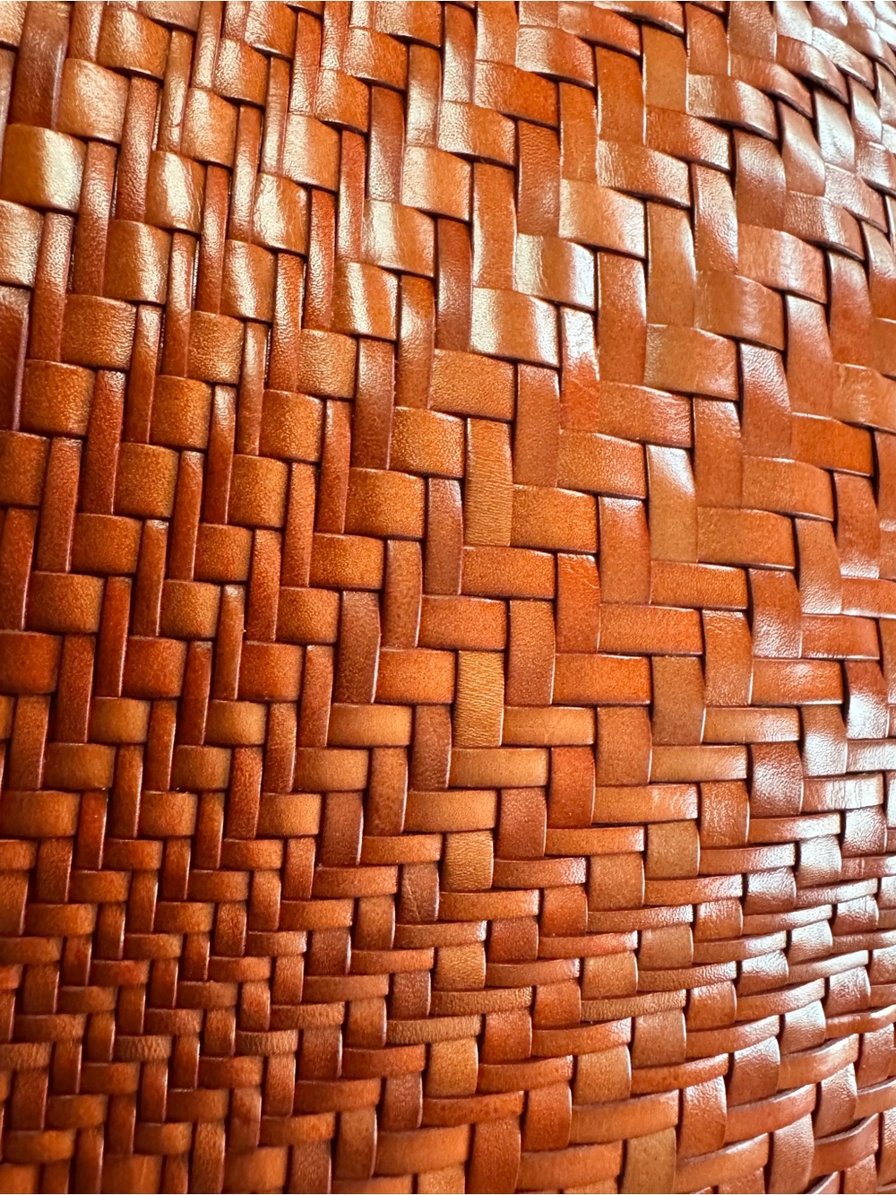 Cole Haan Genevieve Woven Leather rare burnt orange bag - Picture 3 of 12